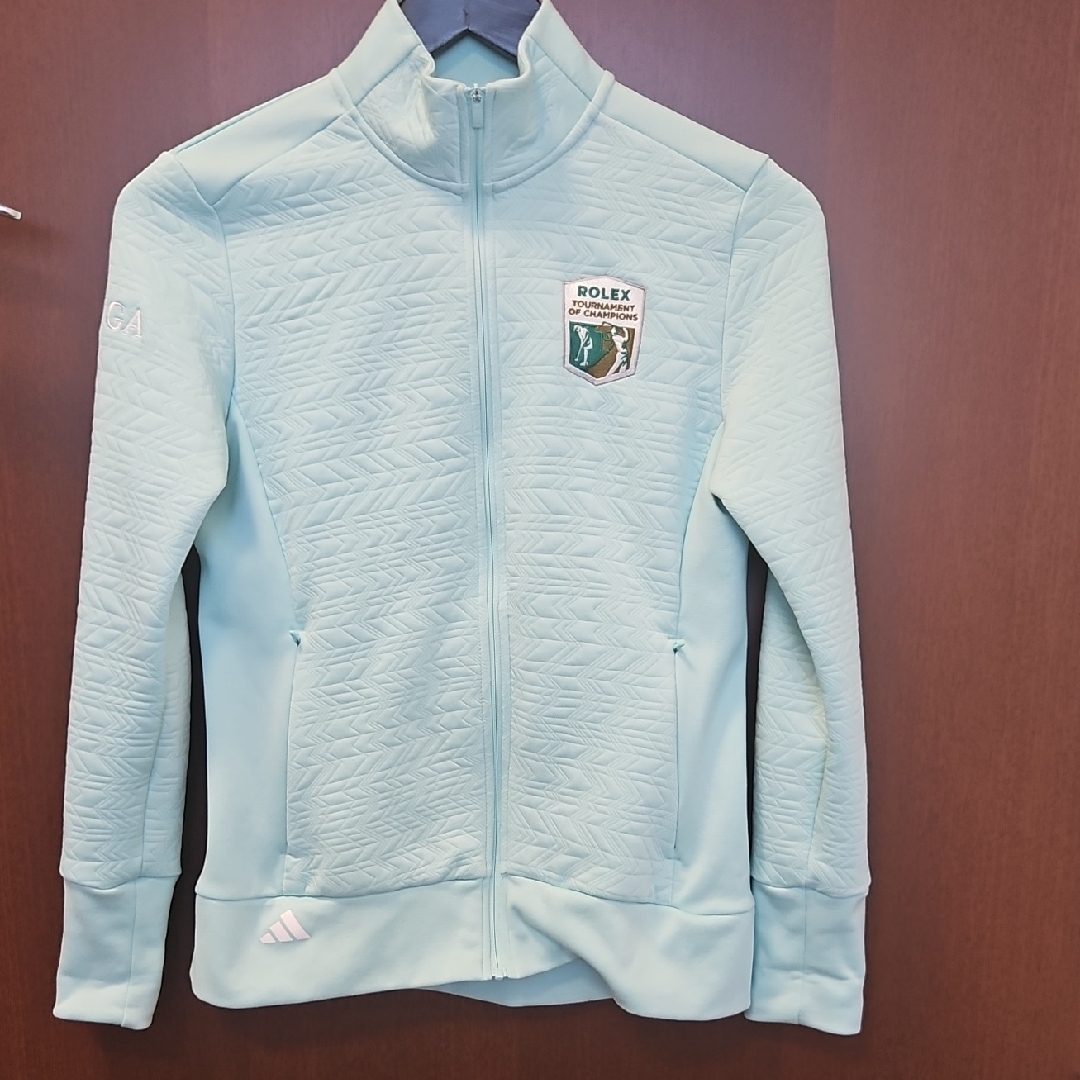 rolex light blue quilted jacket